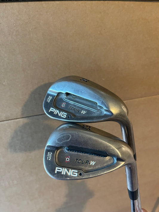 RH Ping Tour W 52* & 56* wedge set, stiff flex steel shafts